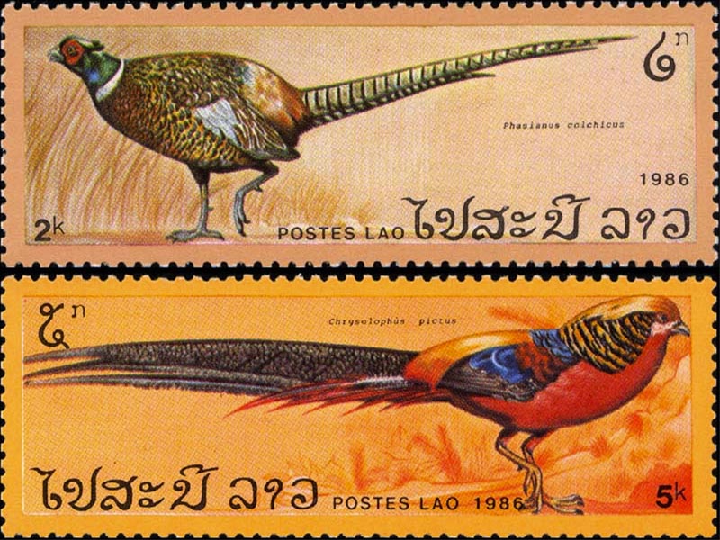 Laos Pheasants Stamps wallpaper
