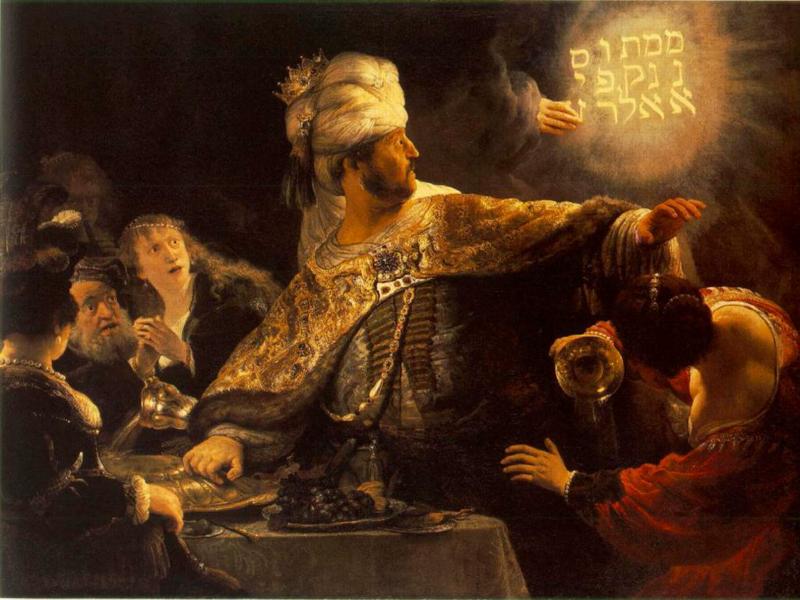 The Feast of Belshazzar<br />Rembrandt c. 1635 wallpaper