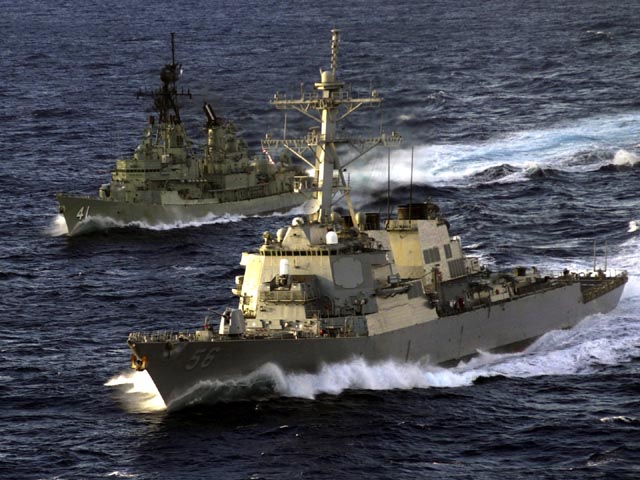 HMAS Brisbane and USS McCain wallpaper