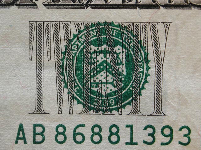 Closeup of 20 Dollar Bill wallpaper