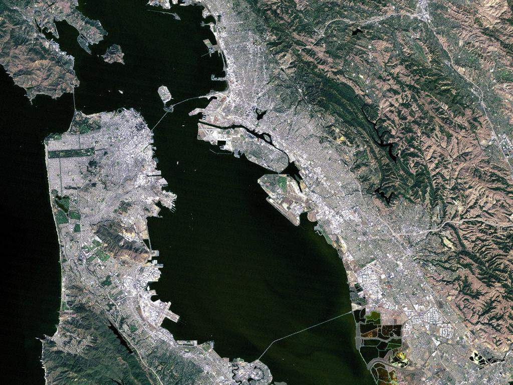 San Francisco Bay<br />25m resolution Landsat 5 wallpaper
